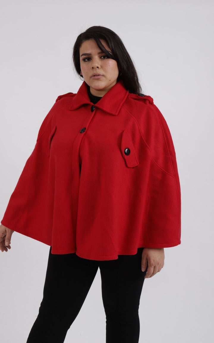 Poncho Paño Botones. Ropa para gorditas